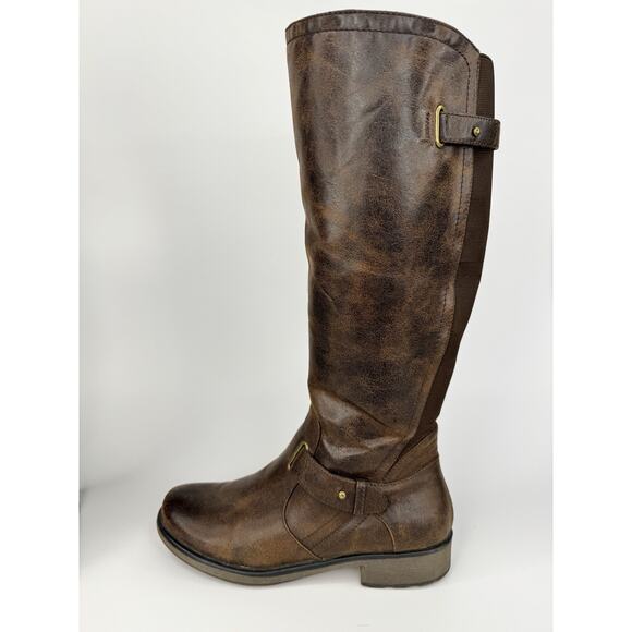 Baretraps Sophy Brown Riding Boots Women’s 7.5M Faux Leather Tall Zip Equestrian - Picture 3 of 9